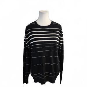 Park Slope Women's Black and White Striped Sweater Size L